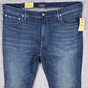 NEW Polo Ralph Lauren Hampton Jeans Mens 44x34 Blue Relaxed Straight Stretch NWT
